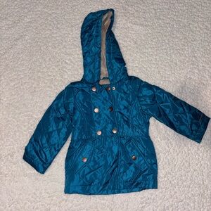 London Fog Girl's Quilted Coat Size 2T Faux Fur Lined Hooded Jacket
